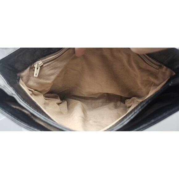 Vintage Oroton Australian Genuine Cowhide Black Leather Purse Satchel Crossbody - Picture 11 of 16